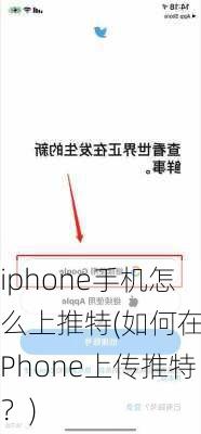 iphone手机怎么上推特(如何在iPhone上传推特？)