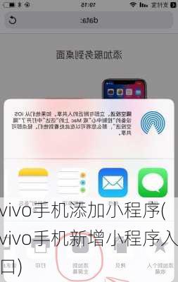 vivo手机添加小程序(vivo手机新增小程序入口)