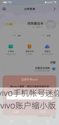 vivo手机帐号迷你(vivo账户缩小版)