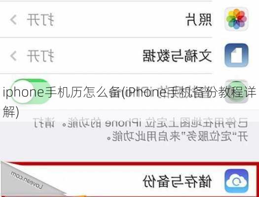 iphone手机历怎么备(iPhone手机备份教程详解)