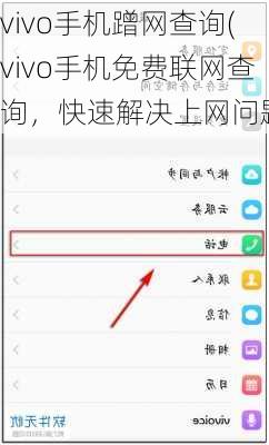 vivo手机蹭网查询(vivo手机免费联网查询，快速解决上网问题)