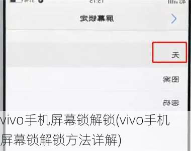 vivo手机屏幕锁解锁(vivo手机屏幕锁解锁方法详解)