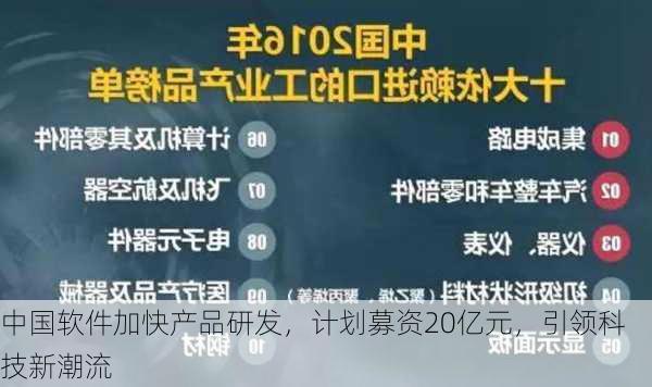 中国软件加快产品研发，计划募资20亿元，引领科技新潮流