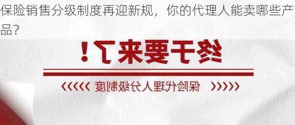 保险销售分级制度再迎新规，你的代理人能卖哪些产品？