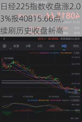 日经225指数收盘涨2.03%报40815.66点，续刷历史收盘新高