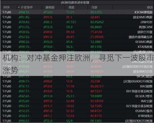 机构：对冲基金押注欧洲，寻觅下一波股市涨势