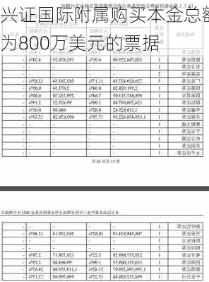 兴证国际附属购买本金总额为800万美元的票据