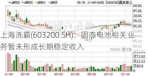 上海洗霸(603200.SH)：固态电池相关业务暂未形成长期稳定收入