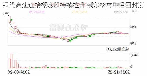 铜缆高速连接概念股持续拉升 沃尔核材午后回封涨停