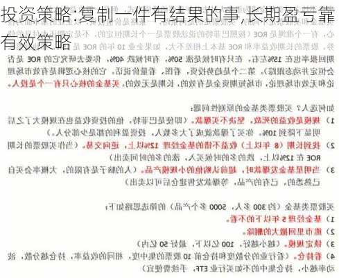 投资策略:复制一件有结果的事,长期盈亏靠有效策略