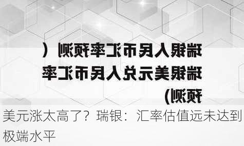 美元涨太高了？瑞银：汇率估值远未达到极端水平