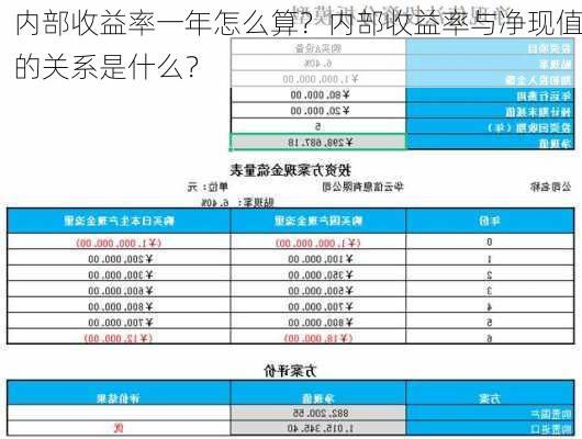 内部收益率一年怎么算？内部收益率与净现值的关系是什么？