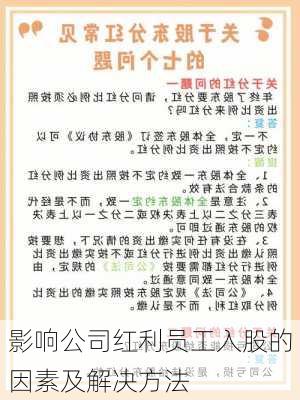 影响公司红利员工入股的因素及解决方法