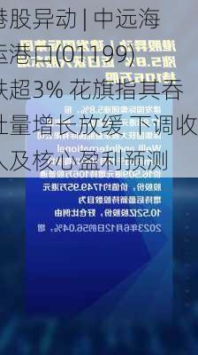 港股异动 | 中远海运港口(01199)跌超3% 花旗指其吞吐量增长放缓 下调收入及核心盈利预测