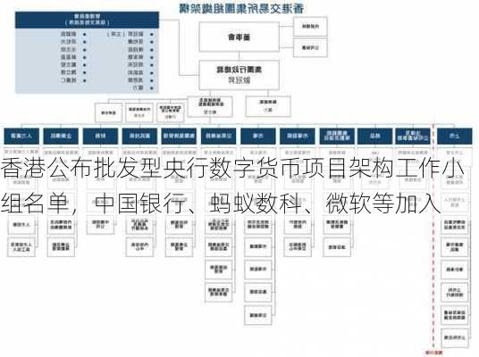 香港公布批发型央行数字货币项目架构工作小组名单，中国银行、蚂蚁数科、微软等加入