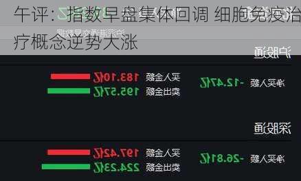 午评：指数早盘集体回调 细胞免疫治疗概念逆势大涨