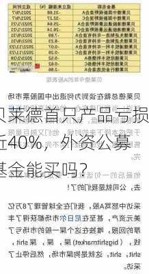 贝莱德首只产品亏损近40%，外资公募基金能买吗？