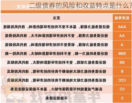 二级债券的风险和收益特点是什么？