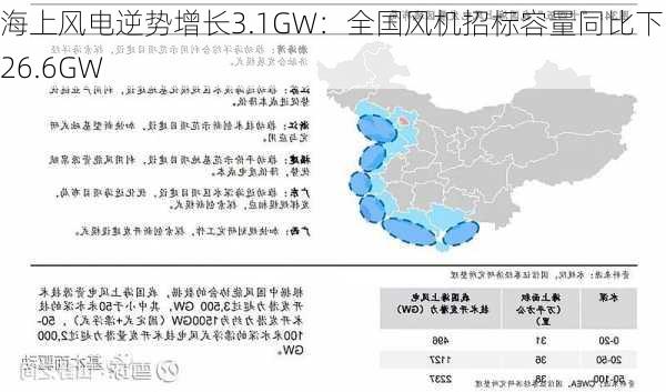 海上风电逆势增长3.1GW：全国风机招标容量同比下降26.6GW