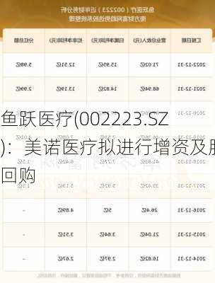 鱼跃医疗(002223.SZ)：美诺医疗拟进行增资及股份回购