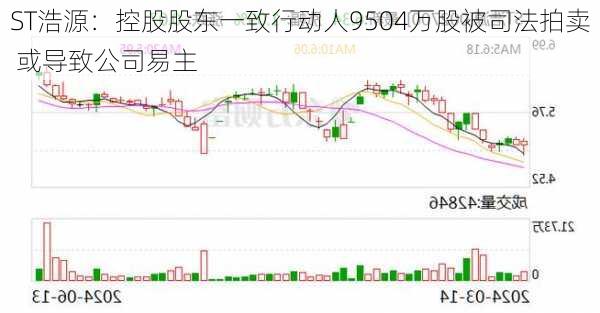 ST浩源：控股股东一致行动人9504万股被司法拍卖 或导致公司易主