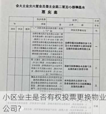 小区业主是否有权投票更换物业公司？