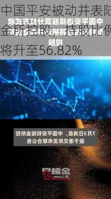 中国平安被动并表陆金所控股，持股比例将升至56.82%