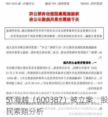 ST海越（600387）被立案，股民索赔分析