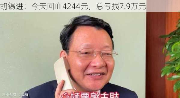 胡锡进：今天回血4244元，总亏损7.9万元