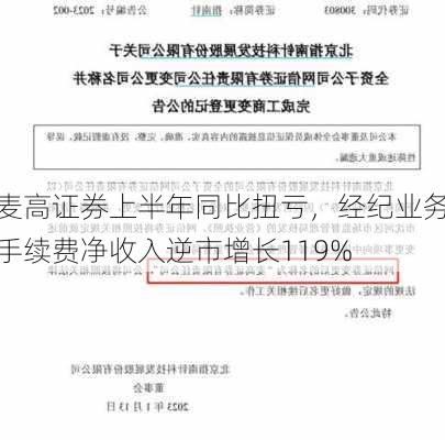 麦高证券上半年同比扭亏，经纪业务手续费净收入逆市增长119%