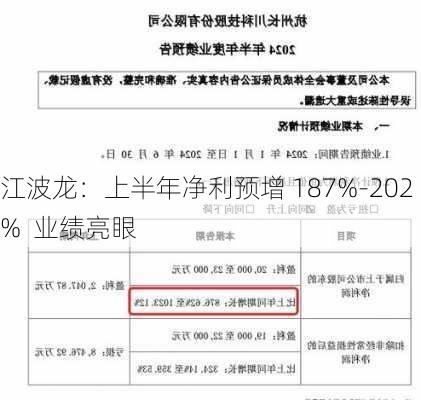 江波龙：上半年净利预增 187%-202%  业绩亮眼