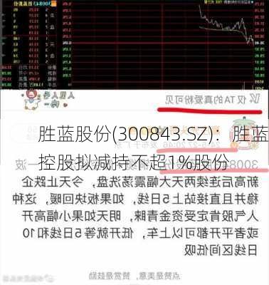 胜蓝股份(300843.SZ)：胜蓝控股拟减持不超1%股份