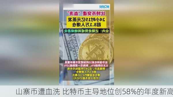 山寨币遭血洗 比特币主导地位创58%的年度新高