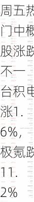 周五热门中概股涨跌不一 台积电涨1.6%，极氪跌11.2%