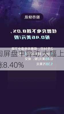 淘屏盘中异动 大幅上涨8.40%