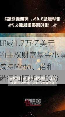 挪威1.7万亿美元的主权财富基金小幅减持Meta、诺和诺德和阿斯麦股份