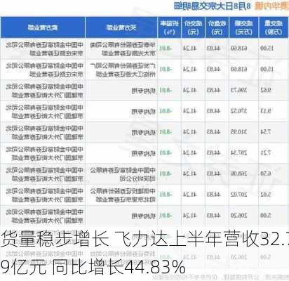 货量稳步增长 飞力达上半年营收32.79亿元 同比增长44.83%