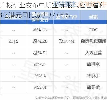 中广核矿业发布中期业绩 股东应占溢利1.13亿港元同比减少37.05%