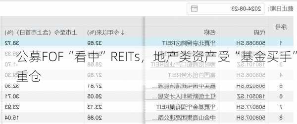 公募FOF“看中”REITs，地产类资产受“基金买手”重仓