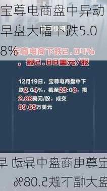 宝尊电商盘中异动 早盘大幅下跌5.08%