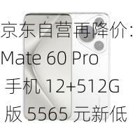 京东自营再降价：华为 Mate 60 Pro 手机 12+512G 版 5565 元新低