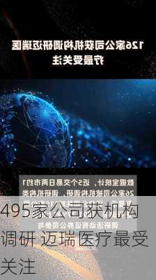 495家公司获机构调研 迈瑞医疗最受关注