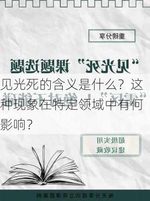 见光死的含义是什么？这种现象在特定领域中有何影响？