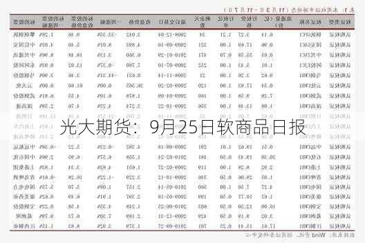 光大期货：9月25日软商品日报