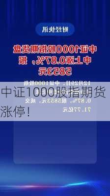 中证1000股指期货涨停！