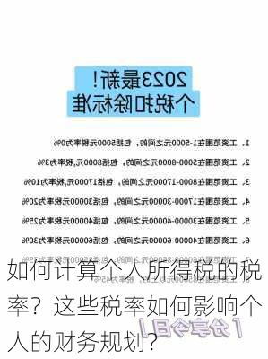 如何计算个人所得税的税率？这些税率如何影响个人的财务规划？