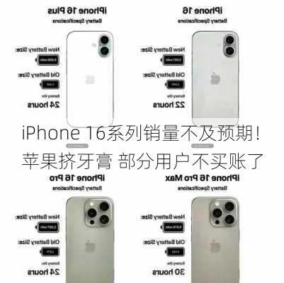 iPhone 16系列销量不及预期！苹果挤牙膏 部分用户不买账了