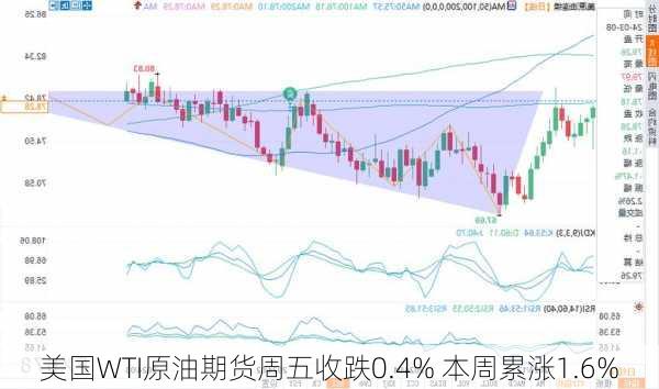 美国WTI原油期货周五收跌0.4% 本周累涨1.6%
