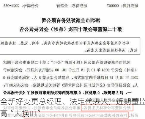 全新好变更总经理、法定代表人，近期董监高“大换血”