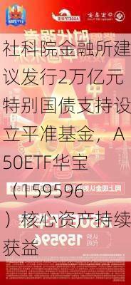 社科院金融所建议发行2万亿元特别国债支持设立平准基金，A50ETF华宝（159596）核心资产持续获益